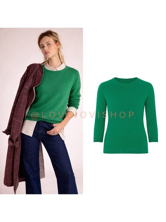 Talbots Sweaters - Classic Feminine | 100% Cashmere Kelly Green Crew Neck Sweater | by Talbots | M